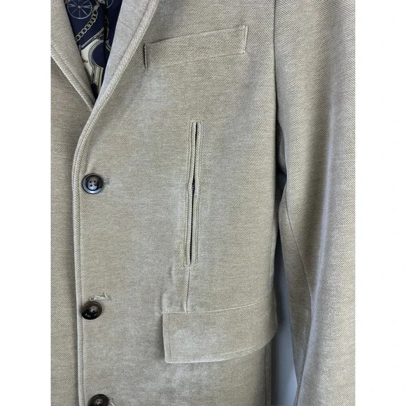 Paisley & Gray Mens XL Tan Soft Ribbed Knit Sport Coat Blazer Slim Fit *Flawed* - Picture 12 of 16